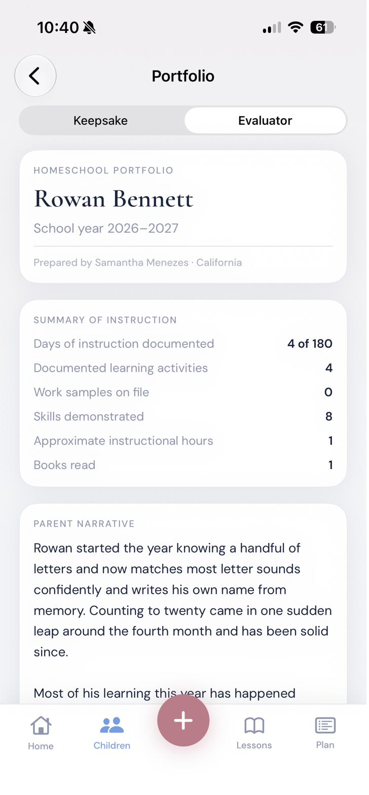 Evaluator-ready portfolio PDF summary