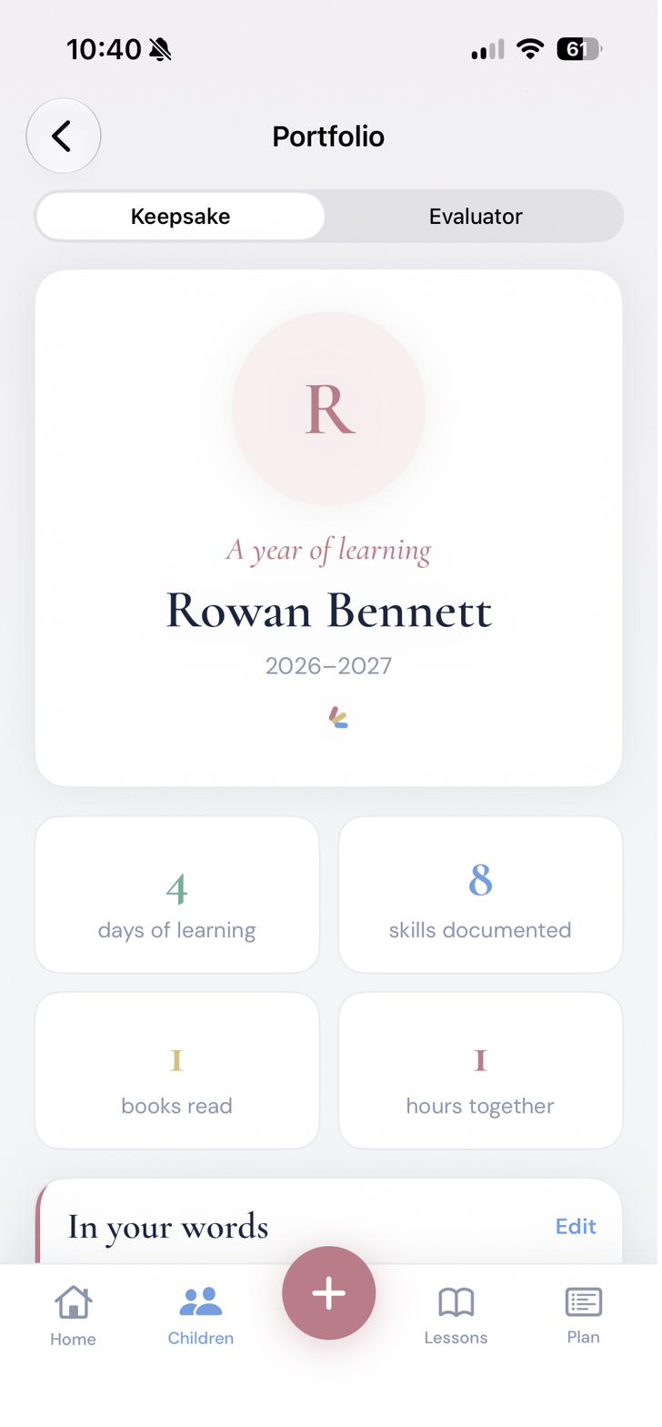Learnfolio keepsake portfolio cover